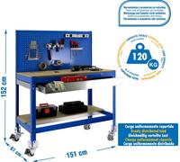 SIMONWORK MOBILE BT2 BOX 1500 BLEU/BOIS Etabli en métal