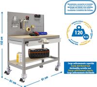 SIMONWORK MOBILE BT2 BOX 900 CINZA/MADEIRA Établi en métal