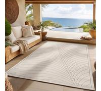 SIMPEX Tapis 120x170 cm Crème, Poils Courts Effet 3D Relief, Design Bohème Scandinave, pour Salon, Chambre, Cuisine ou Extérieur