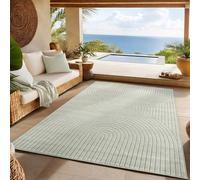 SIMPEX Tapis 120x170 cm Vert, Poils Courts Effet 3D Relief, Design Bohème Scandinave, pour Salon, Chambre, Cuisine ou Extérieur