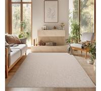 SIMPEX Tapis Salon 140x200 cm Beige Uni Bou oucles Style Scandinave Moderne Doux Résistant Facile à Nettoyer Chambre Salle à Manger Chambre Enfant