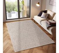 SIMPEX Tapis 160x230 cm Beige, Bouclé Uni à Poils Courts pour Grand Salon, Chambre ou Salle à Manger, Moderne et Facile d'entretien