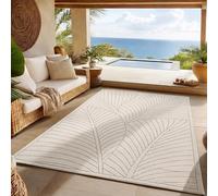 SIMPEX Tapis 160x230 cm Crème, Poils Courts Effet 3D Relief, Style Bohème Scandinave, pour Salon, Chambre, Cuisine ou Balcon