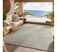 SIMPEX Tapis 200x290 cm Vert, Poils Courts Effet 3D Relief, Design Bohème Scandinave, pour Salon, Chambre, Cuisine ou Extérieur