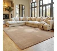 Tapis SIMPEX 240x340 cm Poils Courts Lavable, Doucement Antidérapant et Design Moderne pour Salon, Chambre, Beige