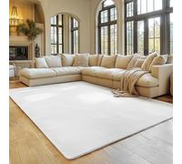 SIMPEX Tapis Blanc 120x160 cm Tapis à Poils Courts Lavable, Doucement Antidérapant et Design Monochrome Moderne pour Salon, Chambre, Cuisine et Chambre d'enfant