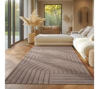 SIMPEX Tapis bohème scandinave, couleur unie beige, 120 x 170 cm, décoratif, lavable, effet 3D, salon et chambre