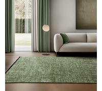 SIMPEX Tapis Coton Vert 140x200 cm Lavable Style Boho Vintage Kilim Poils Courts Antidérapant Doux Uni Mélangé pour Salon Chambre Bureau Cuisine