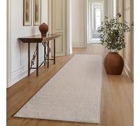 SIMPEX Tapis Couloir 80x250 cm Beige Uni Bou oucles Style Scandinave Doux Résistant Facile à Nettoyer Tapis Moderne pour Entrée Couloir Chambre