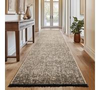 SIMPEX Tapis Couloir Coton Beige 80x250 cm Lavable Style Boho Vintage Kilim Poils Courts Antidérapant Doux Mélangé pour Cuisine Chambre Entrée