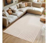 SIMPEX Tapis Coureur 60x110 cm Crème à Poils Longs Design Scandi Boho Effet Relief Shaggy Doux Moelleux Robuste Facile à Nettoyer Moderne pour Chambre, Couloir
