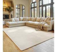 Tapis SIMPEX 140x200 cm Poils Courts Lavable, Doucement Antidérapant et Design Moderne pour Salon, Chambre, Crème