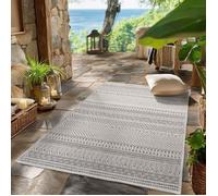 SIMPEX Tapis Extérieur Gris 80x250 cm Couloir Résistant aux Intempéries UV Facile d'entretien Design Scandinave Boho pour Cuisine Balcon Terrasse Salon