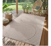 SIMPEX Tapis d'extérieur Beige 140x200 cm, Balcon, Jardin, modern design scandinave bohème
