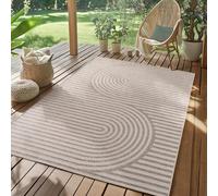 SIMPEX Tapis d'extérieur Beige 160x230 cm, résistant aux intempéries et aux UV, idéal pour la Cuisine, Le Balcon, la terrasse, Ainsi Que Le Salon et la Salle à Manger