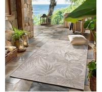 SIMPEX Tapis d'extérieur Beige 80x250 cm, idéal pour la cuisine,Design de feuilles de palmier