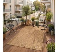 SIMPEX Tapis d'extérieur marron 80 x 150 cm pour balcon, terrasse, jardin, résistant aux intempéries, aux UV, moyen, uni, tissage plat, facile d'entretien, robuste, moderne
