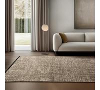 SIMPEX Tapis en Coton Chenille Beige 120x170 cm Lavable, Style Boho, Poils Courts Vintage Kelim, Antidérapant et Doux, Mélange Monochrome, pour Salon, Chambre, Bureau & Cuisine