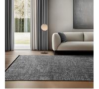 SIMPEX Tapis en Coton Chenille Gris 160x230 cm Lavable, Style Boho, Vintage Kelim, Pour Salon, Chambre, Bureau & Cuisine