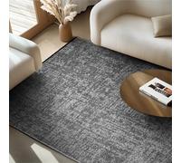 SIMPEX Tapis en Coton Chenille Gris 200x290 cm Lavable, Style Boho, Poils Courts Vintage Kelim, Antidérapant et Doux, Mélange Monochrome, pour Salon, Chambre, Bureau & Cuisine