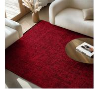 SIMPEX Tapis en Coton Chenille Rouge 200x290 cm Lavable, Style Boho, Vintage Kelim, Pour Salon, Chambre, Bureau & Cuisine