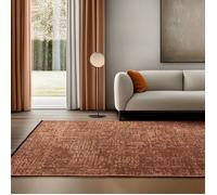 SIMPEX Tapis en Coton Chenille Terre cuite 120x170 cm Lavable, Style Boho, Vintage Kelim, Pour Salon, Chambre, Bureau & Cuisine