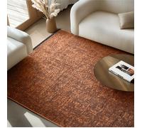 SIMPEX Tapis en Coton Chenille Terre cuite 200x290 cm Lavable, Style Boho, Vintage Kelim, Pour Salon, Chambre, Bureau & Cuisine