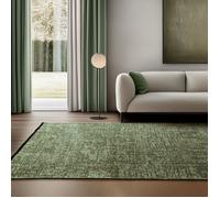 SIMPEX Tapis Coton Vert 120x170 cm Lavable Style Boho Vintage Kilim Poils Courts Antidérapant Doux Uni Mélangé pour Salon Chambre Bureau Cuisine