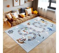 SIMPEX Tapis pour Enfants Thème des Pirates, Bleu, 160 x 230 cm, Chambre d'Enfant
