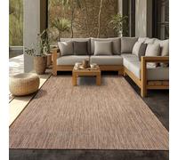 SIMPEX Tapis Extérieur 140x200 cm Marron Design Bordure Tissage Plat Résistant aux Intempéries Lavable pour Salon Salle à Manger Balcon
