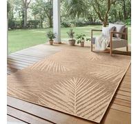 SIMPEX Tapis Extérieur 160x230 cm Résistant aux Intempéries Facile d'entretien Aspect Jute Naturel Design Palmiers pour Salon Chambre Terrasse Balcon Jardin