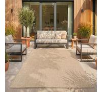 SIMPEX Tapis Extérieur Beige 160x220 cm Balcon Terrasse Jardin Résistant aux intempéries UV résistant Grand Uni Tissage Plat Facile à Nettoyer Robuste Moderne