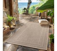 SIMPEX Tapis d'extérieur Beige 80x250 cm, résistant aux intempéries et aux UV, idéal pour la Cuisine, Le Balcon, la terrasse, Design uni avec Bordure