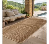 SIMPEX Tapis Extérieur Couloir 80x150 cm Résistant aux Intempéries Facile d'entretien Aspect Jute Naturel Design Scandinave pour Entrée Cuisine Terrasse Balcon