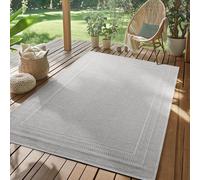 SIMPEX Tapis Extérieur Gris 280x370 cm Résistant aux Intempéries UV Facile d'entretien Uni avec Bordure pour Cuisine Balcon Terrasse Jardin Salon