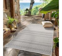 SIMPEX Tapis Extérieur Gris 80x250 cm Couloir Résistant aux Intempéries UV Facile d'entretien Design Scandinave Boho pour Cuisine Balcon Terrasse Salon
