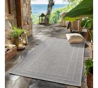 SIMPEX Tapis Extérieur Gris 80x250 cm Couloir Résistant aux Intempéries UV Facile d'entretien Uni avec Bordure pour Cuisine Balcon Terrasse Salon