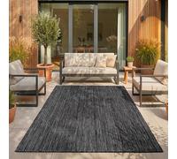 SIMPEX Tapis Extérieur Noir 200x280 cm Balcon Terrasse Jardin Résistant aux intempéries UV résistant Grand XL Uni Tissage Plat Facile à Nettoyer Robuste Moderne