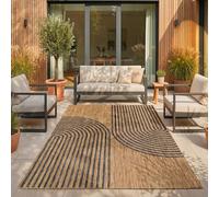 SIMPEX Tapis Extérieur Noir Effet Jute 200x280 cm Balcon Terrasse Jardin Résistant UV Grand XL Style Boho Tissage Plat