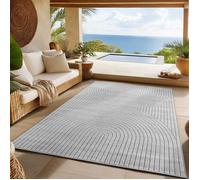 SIMPEX Tapis extérieur pour salon moderne, chambre, Gris, Doux et Lavable, Adapté à lExtérieur, 280x370 cm.