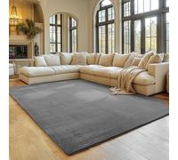 SIMPEX Tapis Gris 200x280 cm Tapis à Poils Courts Lavable, Doucement Antidérapant et Design Monochrome Moderne pour Salon, Chambre, Cuisine et Chambre d'enfant