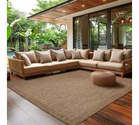 SIMPEX Tapis intérieur extérieur 280x370 cm Marron uni Lavable imperméable Facile d'entretien Tissage Plat idéal pour Balcon terrasse Jardin et Cuisine