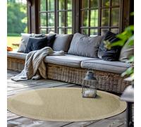 SIMPEX Tapis intérieur extérieur Rond 120 cm Vert uni Lavable imperméable Tissage Plat idéal pour Balcon terrasse Jardin et Cuisine