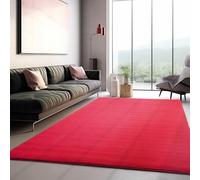 SIMPEX Tapis Lavable à Poils Courts 140x200 cm Rouge Moderne