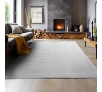 SIMPEX Tapis Lavable à Poils Courts 160x230 cm Argent Moderne