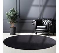 SIMPEX Tapis Lavable à Poils Courts Rond 160 cm Noir