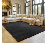 SIMPEX Tapis Noir 120x160 cm Tapis à Poils Courts Lavable, Doucement Antidérapant et Design Monochrome Moderne pour Salon, Chambre, Cuisine et Chambre d'enfant