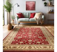 SIMPEX Tapis Oriental 160x230 cm Rouge, Motif Classique, Facile d'entretien et Résistant, Élégant pour Salle à Manger ou Grandes Pièces
