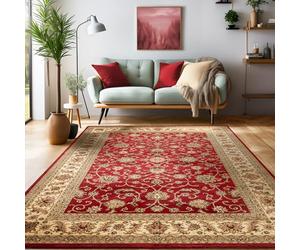 SIMPEX Tapis Oriental 160x230 cm Rouge, Motif Classique, Facile d'entretien et Résistant, Élégant pour Salle à Manger ou Grandes Pièces