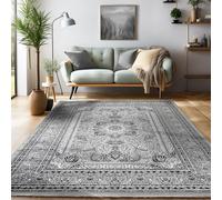 SIMPEX Tapis Oriental 200x290 cm Gris, Décoratif Poils Courts Style Ethno, Élément d'Aménagement Facile d'entretien